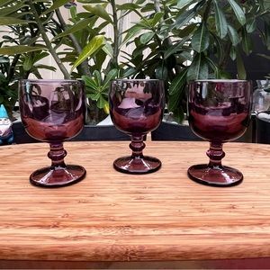 Vintage Carlo Moretti Purple Glass Goblets